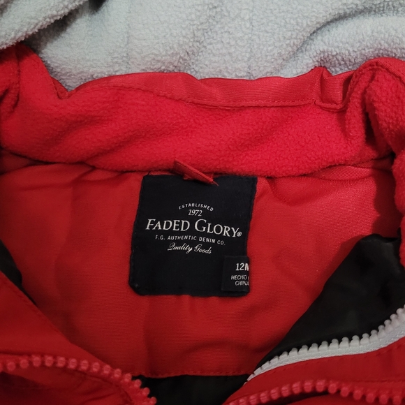 Faded Glory 3 in 1 System Boys Ski Snow Coat Red Size 12 Months - Picture 4 of 6
